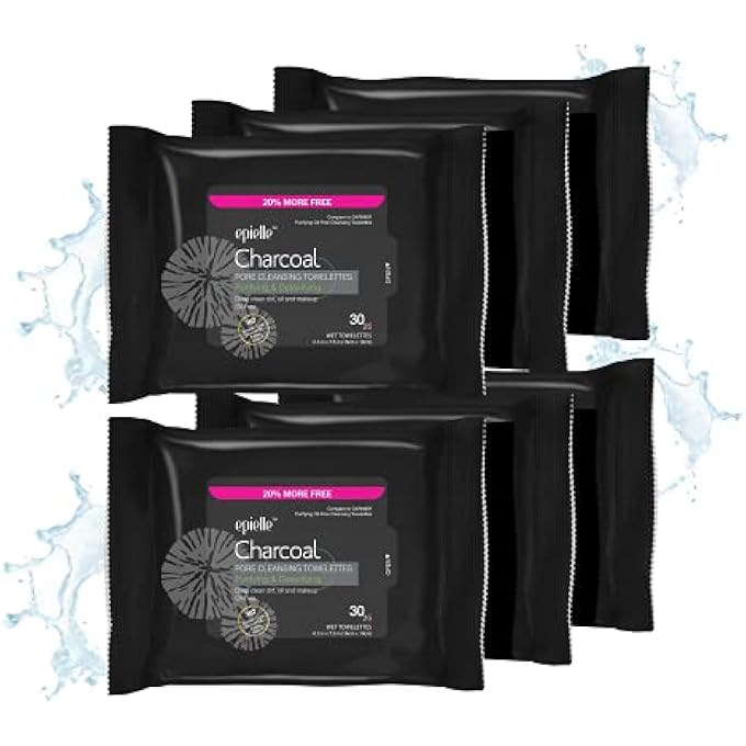 Epielle CHARCOAL PORE CLENASING TOWELETTES 30CT (6 PACK) - Image 1